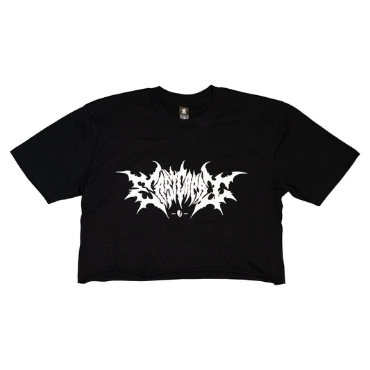 CUSTOM Death Logo T-shirt (Black) (Small/Crop)